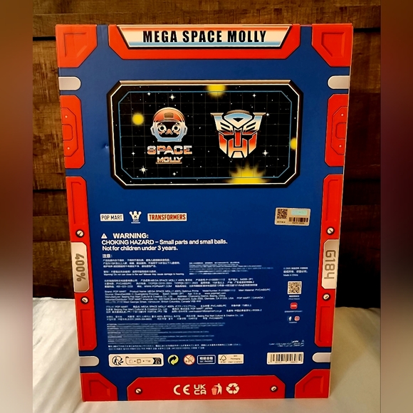 NIB Authentic Pop Mart 400% Transformers Optimus Prime Mega Space Molly - Picture 3 of 7